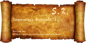Seprenyi Kornél névjegykártya
