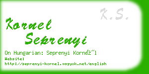 kornel seprenyi business card